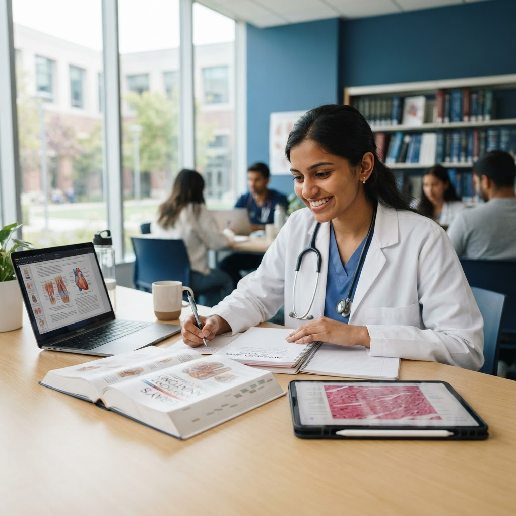 Medical student studying with Medaffin Academy